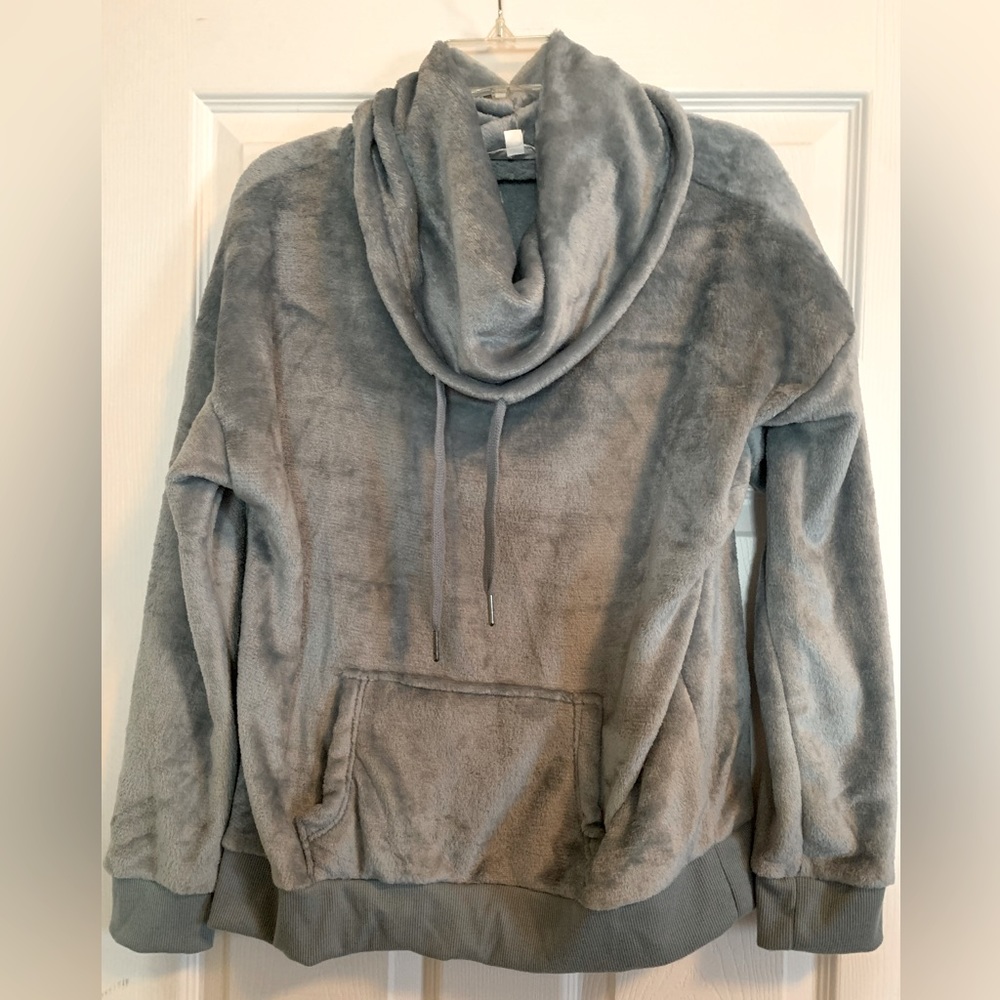 Blue Velour Pullover Top NWT